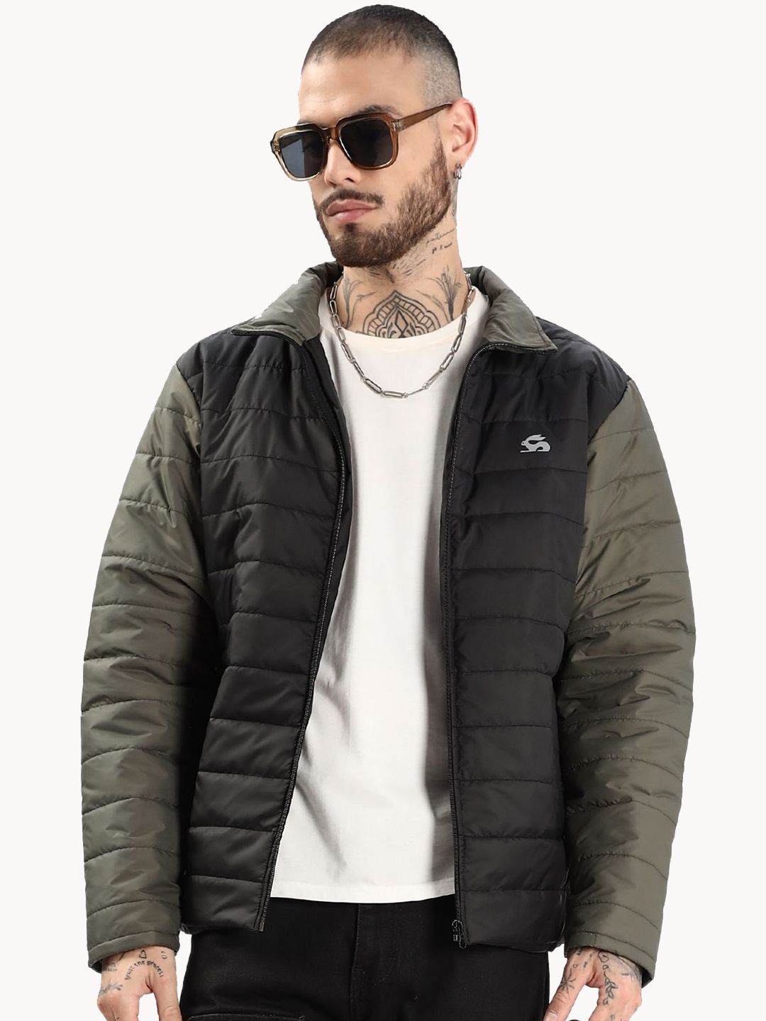ADRO Men Colourblocked Windcheater Bomber Jacket