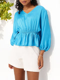 DressBerry Cinched Waistline Wonder Satin Top