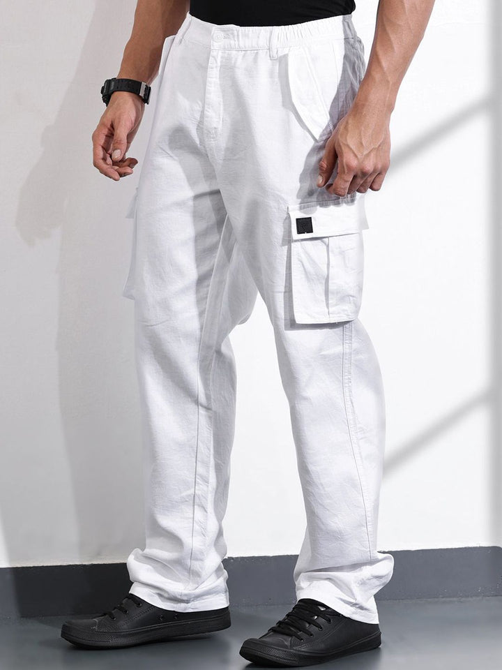 Thomas Scott Men Smart Relaxed Fit Pure Cotton Cargos Trouser
