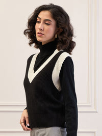 SASSAFRAS Women Crop Sweater Vest