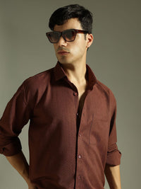 DENNISON Relaxed Fit Textured Drop-Shoulder Sleeves Relaxed Fit Shirt