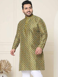 SOJANYA PLUS Size Geometric Printed Band Collar Straight Kurta