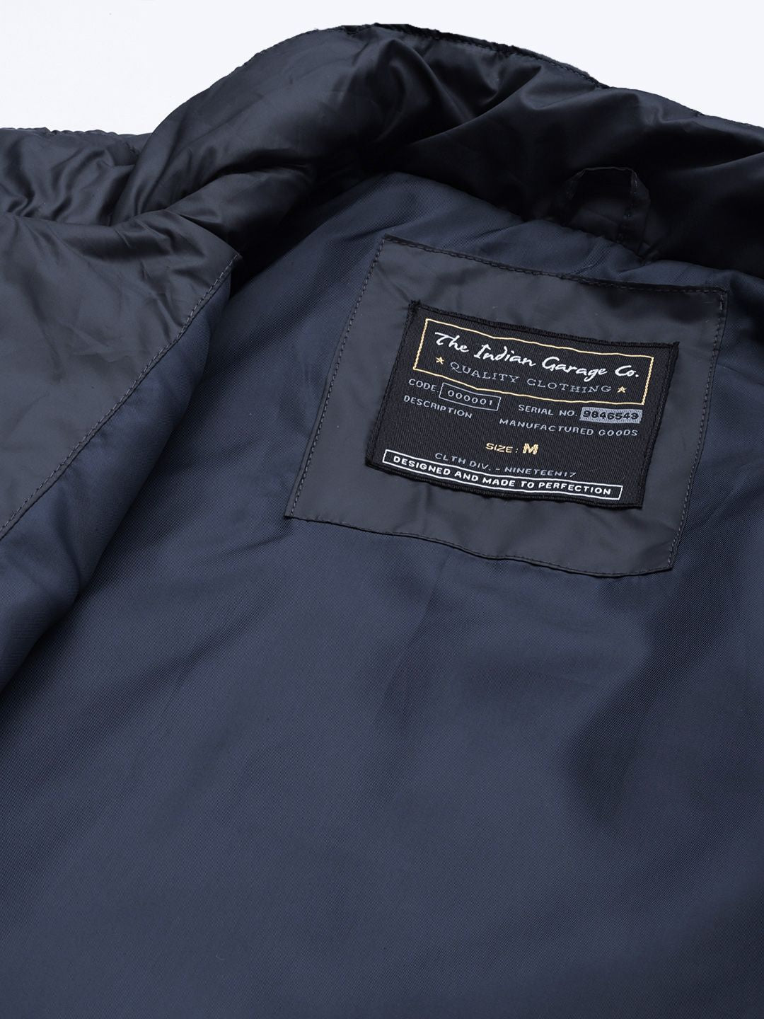The Indian Garage Co Men Slim Fit Zip-Front Puffer Jacket with Insert Pockets