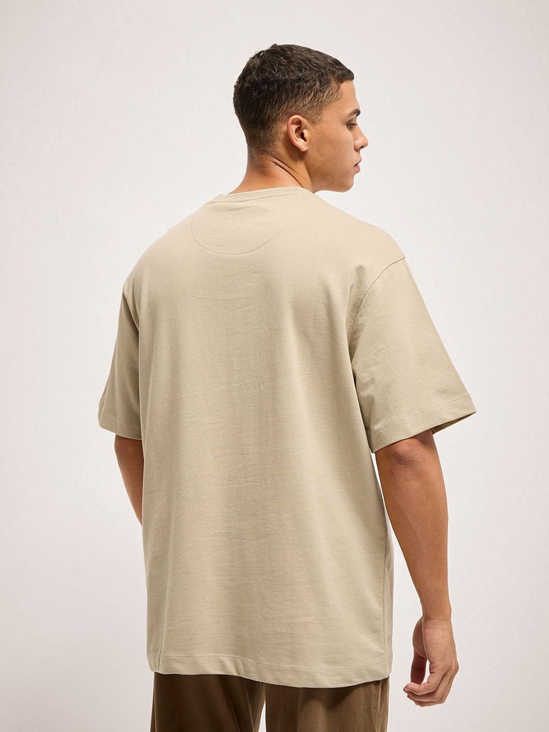 THE BEAR HOUSE Men Graphic Printed Round Neck Cotton Oversized T-shirt