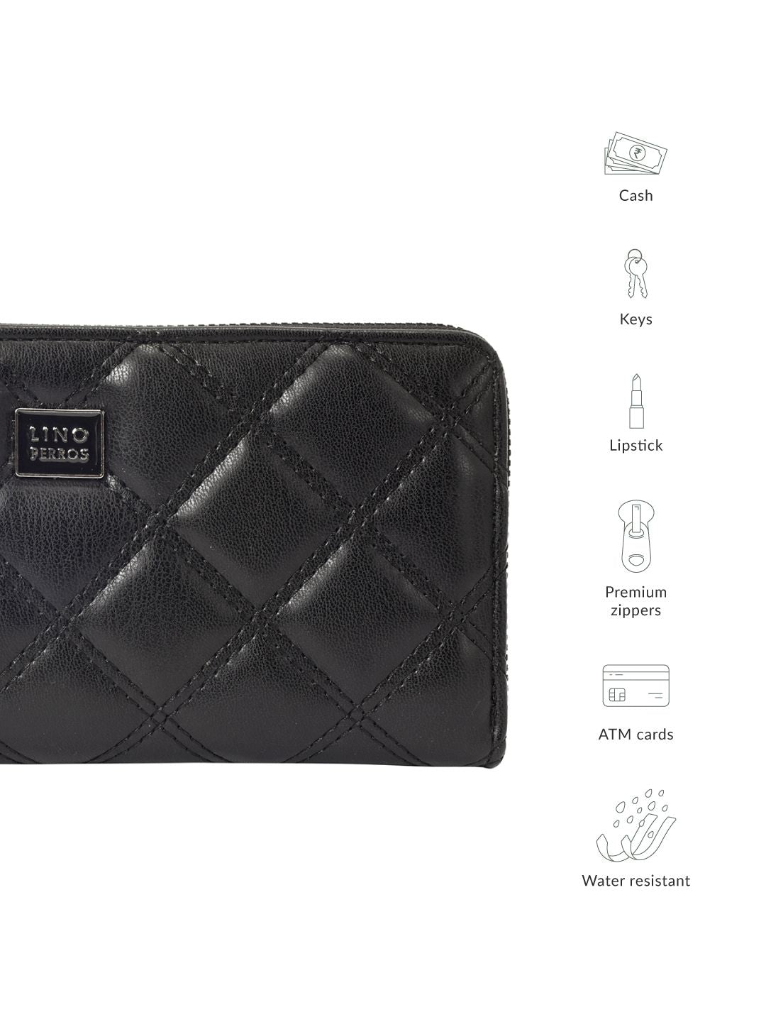 Lino Perros Women Quilted Zip Around Wallet