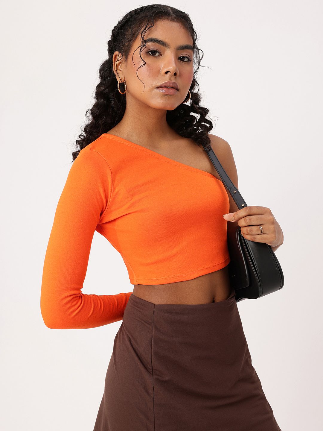 DressBerry All-Day Slay One-Shoulder Crop Top