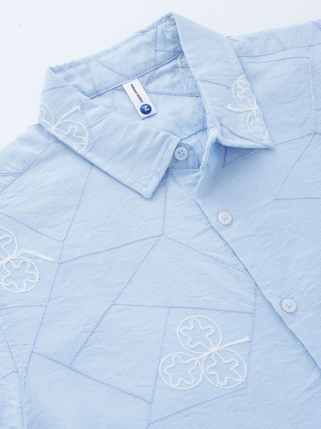 Thomas Scott Men Embroidered Regular Fit Casual Shirt