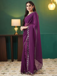 KALINI Mirror Work Pure Georgette Saree