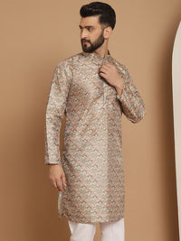 Anouk Men Motif Etnik Beige Bercetak Kurta