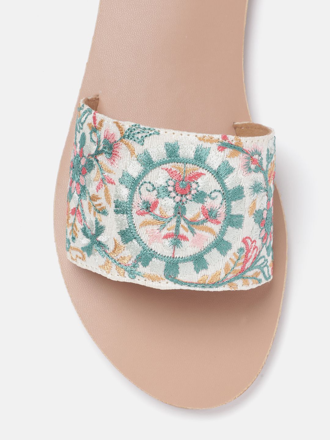 Anouk Women Floral Embroidered Open Toe Flats