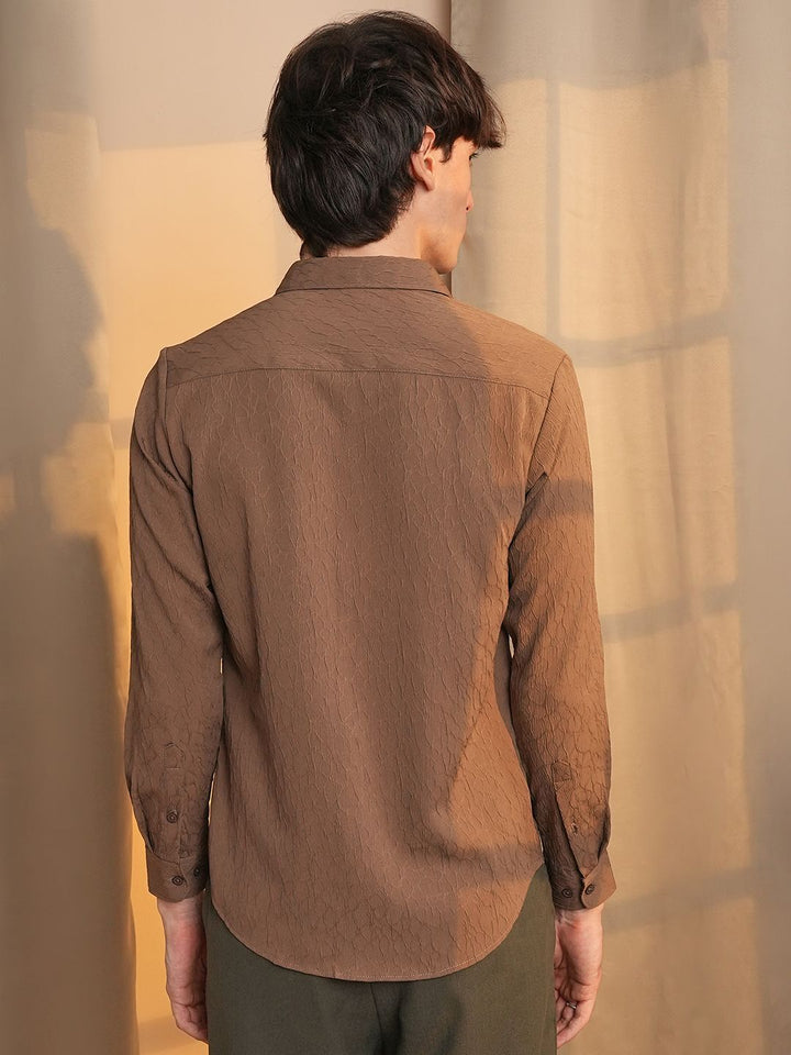 Kampus Sutra Lelaki selesa bertekstur baju kasual