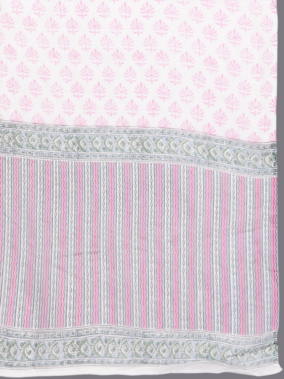 Libas Floral Printed Notch Neck Cotton Straight Kurta With Palazzos & Dupatta