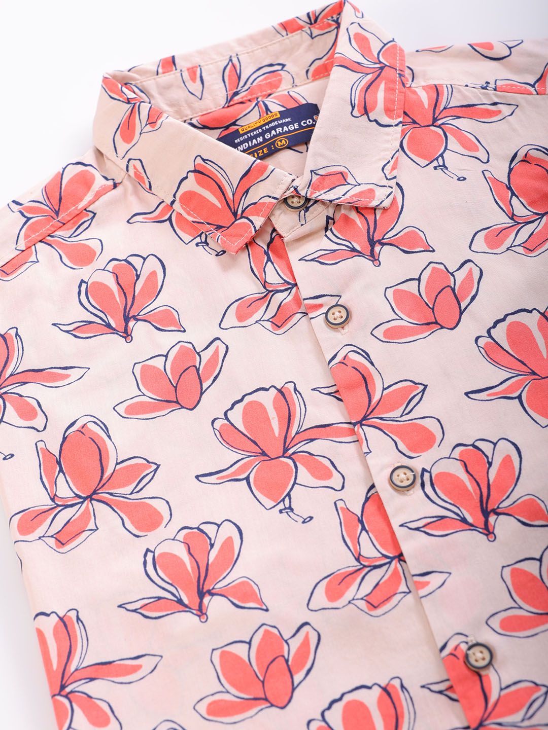 The Indian Garage Co Men Slim Fit Floral Printed Resortwear Shirt