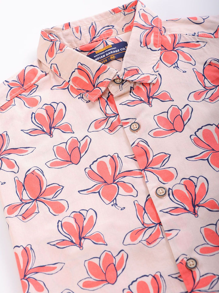 The Indian Garage Co Men Slim Fit Floral Printed Resortwear Shirt