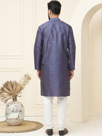 SOJANYA Ethnic Motifs Printed Cotton Silk Regular Kurta With Pyjama