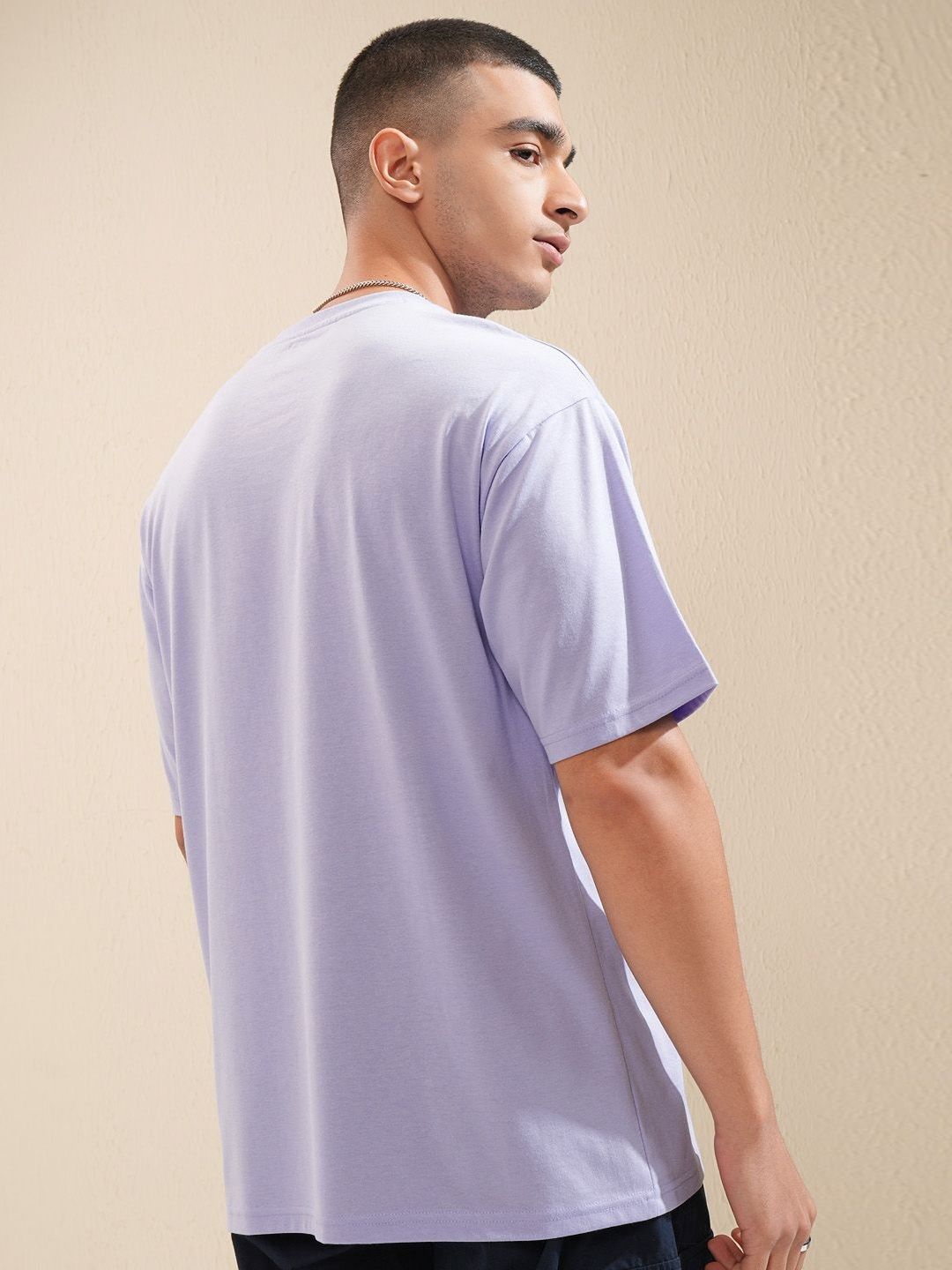 HIGHLANDER Men Typography Printed Round Neck Cotton Oversized T-Shirt