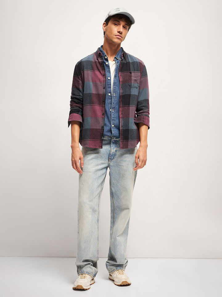THE BEAR HOUSE Men Slim Fit Opaque Checked Casual Shirt