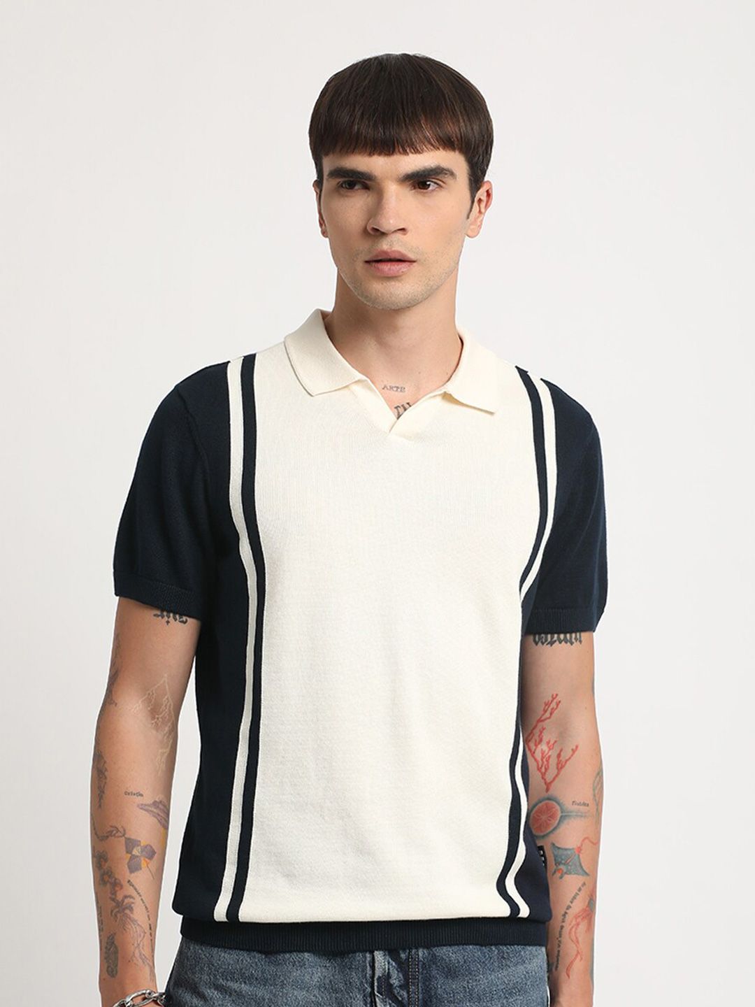 THE BEAR HOUSE Polo Collar Pure Cotton T-shirt