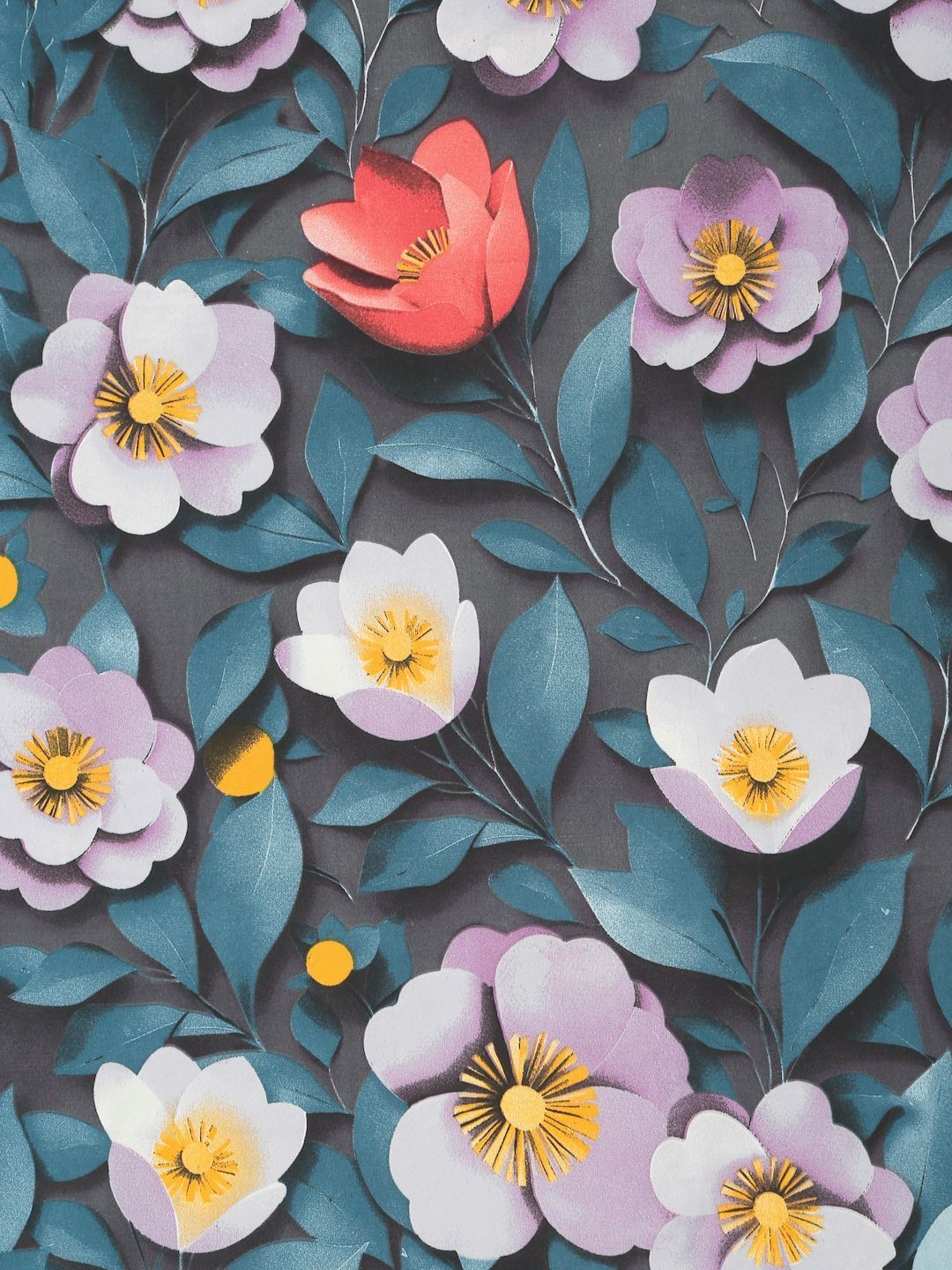 Myntra Elegant Navy Blue Floral 300 TC Single Cadar 7D dengan 1 Sarung Bantal