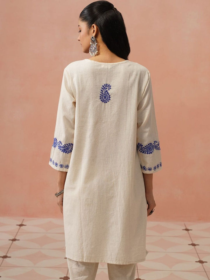 Rumah Wanita Chikankari Sulam Kurta Chikankari