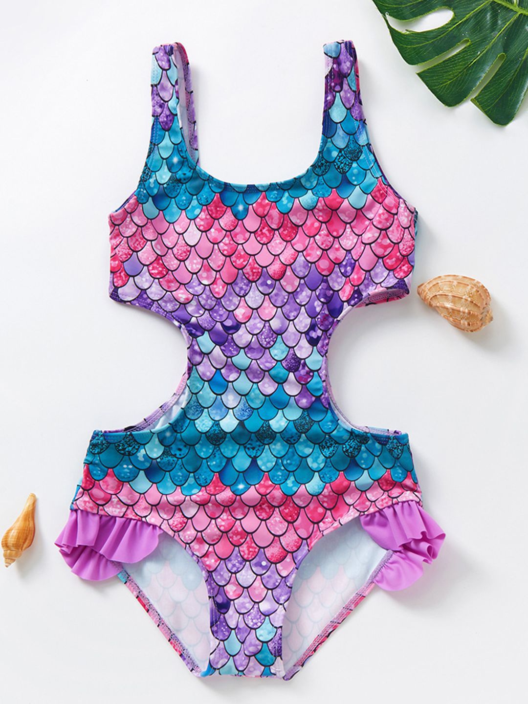 YK Girls Printed Round Neck Bodysuit