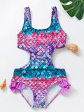 YK Girls Printed Round Neck Bodysuit