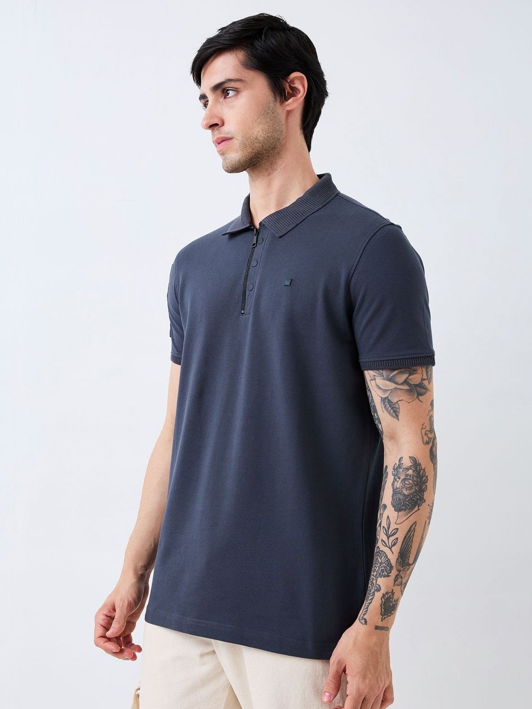 SPYKAR Men Solid Polo Collar Cotton Slim Fit T-shirt