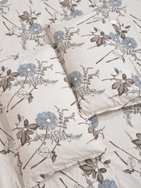 Myntra Elegant Homes Cream Floral Printed Dilengkapi Cadar King 400TC & 2 Sarung Bantal