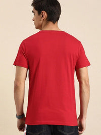 Bewakoof Men Red Typography Printed Pure Cotton T-shirt