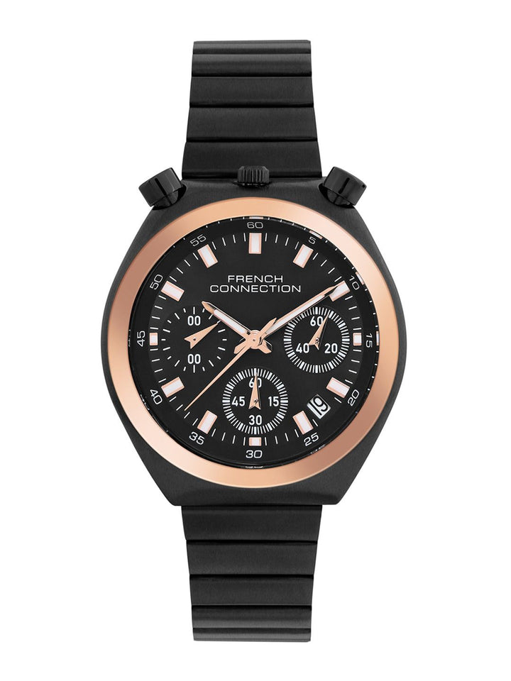 Perancis sambungan wanita Dial & gelang keluli tahan karat gaya tali analog chronograph Watch fcm03bm