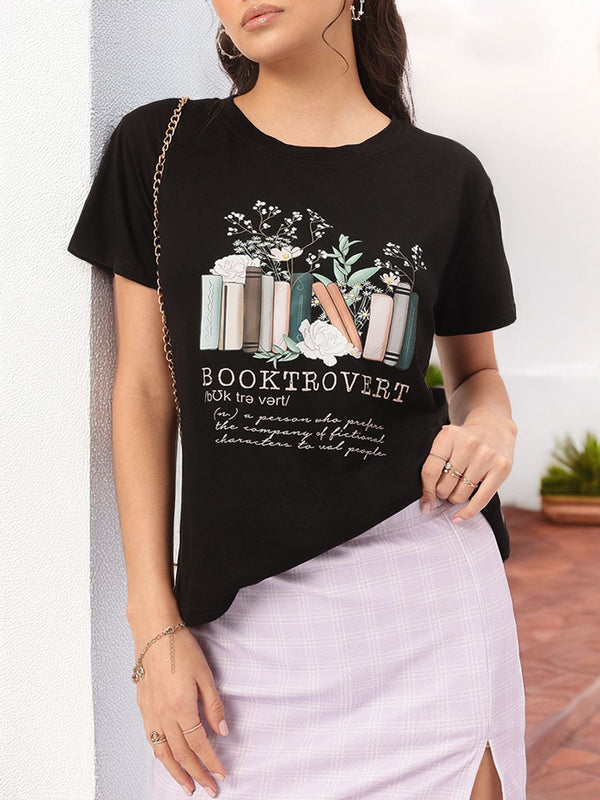 DressBerry Bookworm Chic Printed Classic Tee