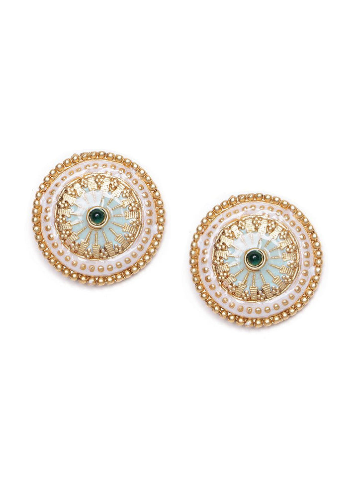 PANASH Set Of 3 Gold Plated Circular Studs