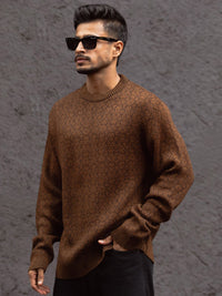 Powerlook Men Speckled Self-Design Acrylic Pullover Sweater