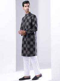 Anouk Men Geometric Printed Straight Kurta with Pyjamas & Nehru Jacket