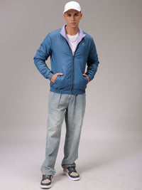 The Indian Garage Co Men High Neck Solid Revesible Bomber Jacket