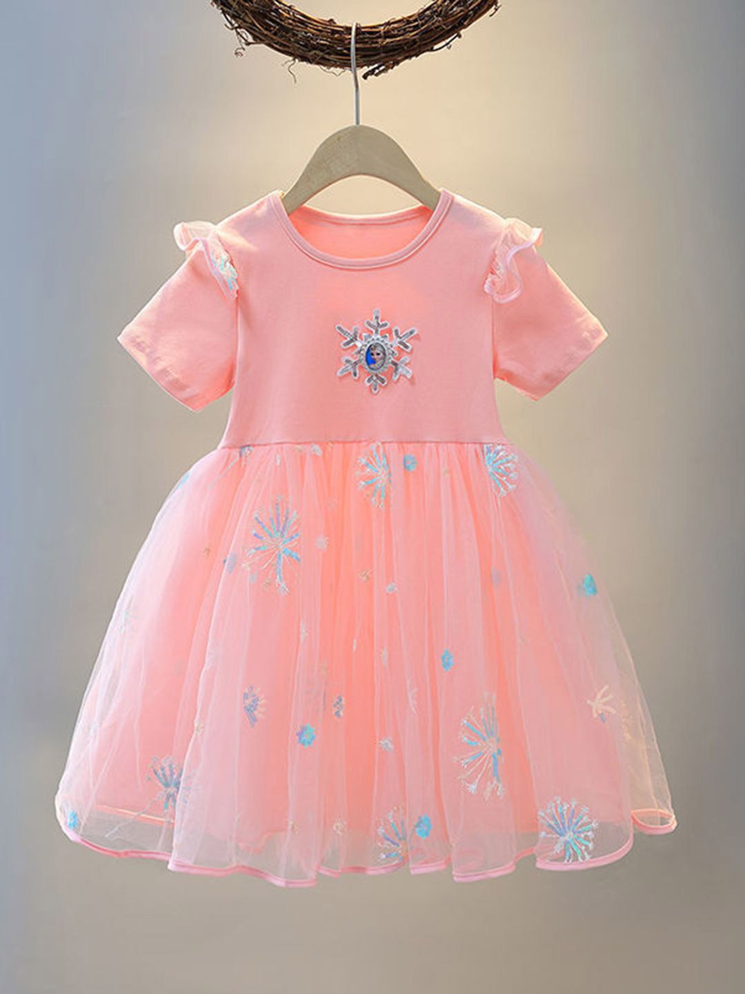 YK Embellished Fit & Flare Dress