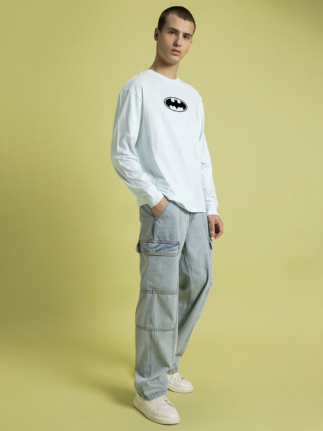 Bewakoof DC Batman Men's Graphic Oversized T-Shirt
