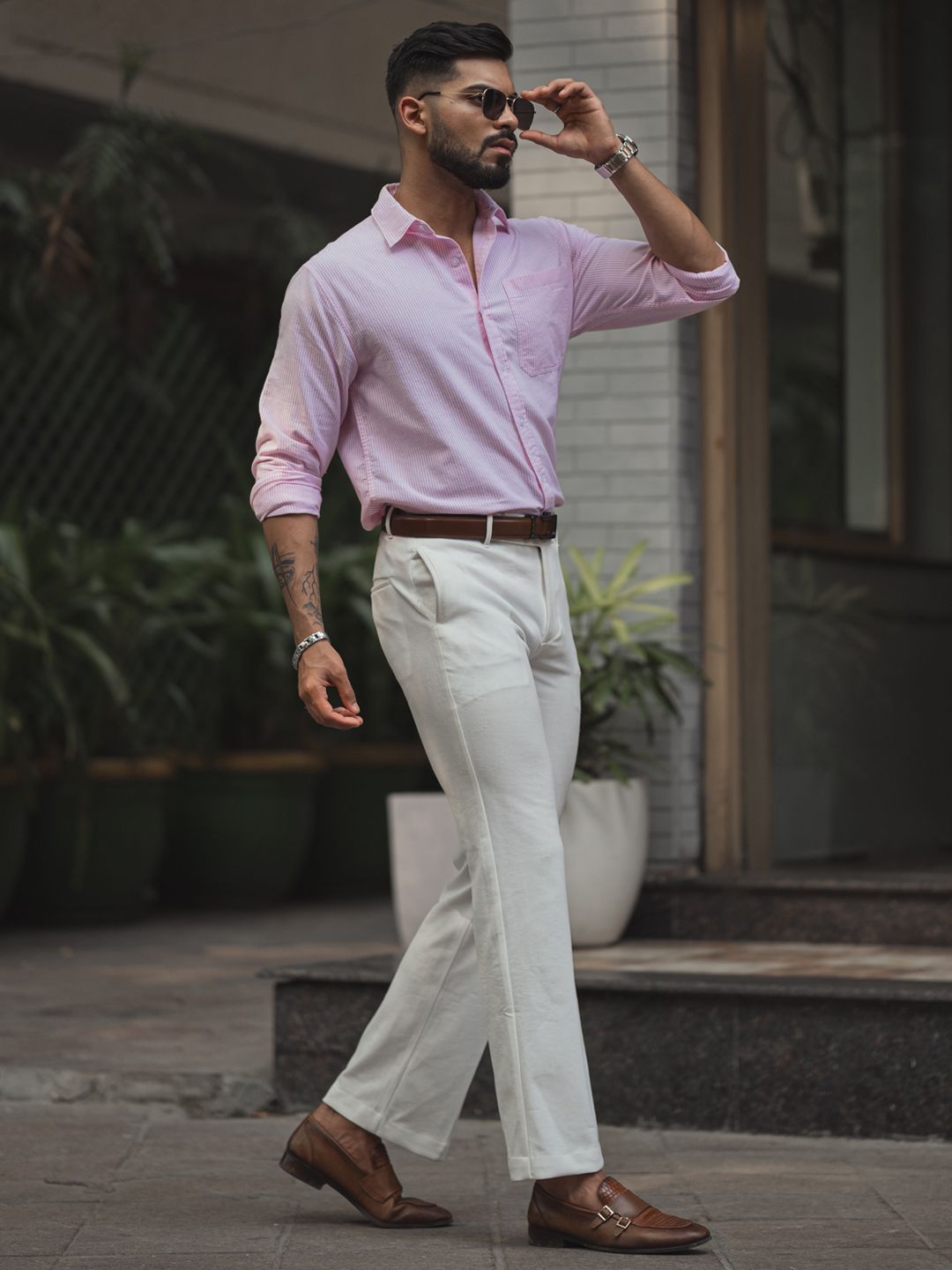 Powerlook Men Opaque Striped Casual Shirt