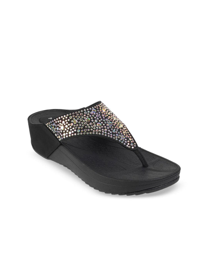 Mochi Embellished Wedge Mules