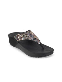 Mochi Embellished Wedge Mules