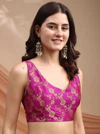 Tikhi Imli Woven Design Brocade Saree Blouse