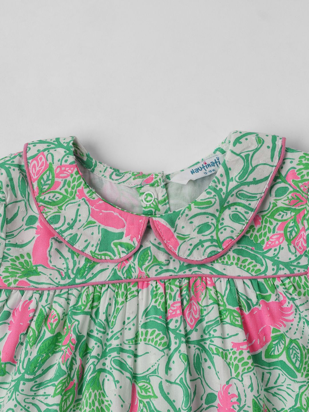 Nauti Nati Tropical Print Peter Pan Collar Empire Dress