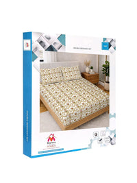 Myntra Elegant Homes Yellow Floral 300 TC King Double Bedsheet with 2 Pillow Covers