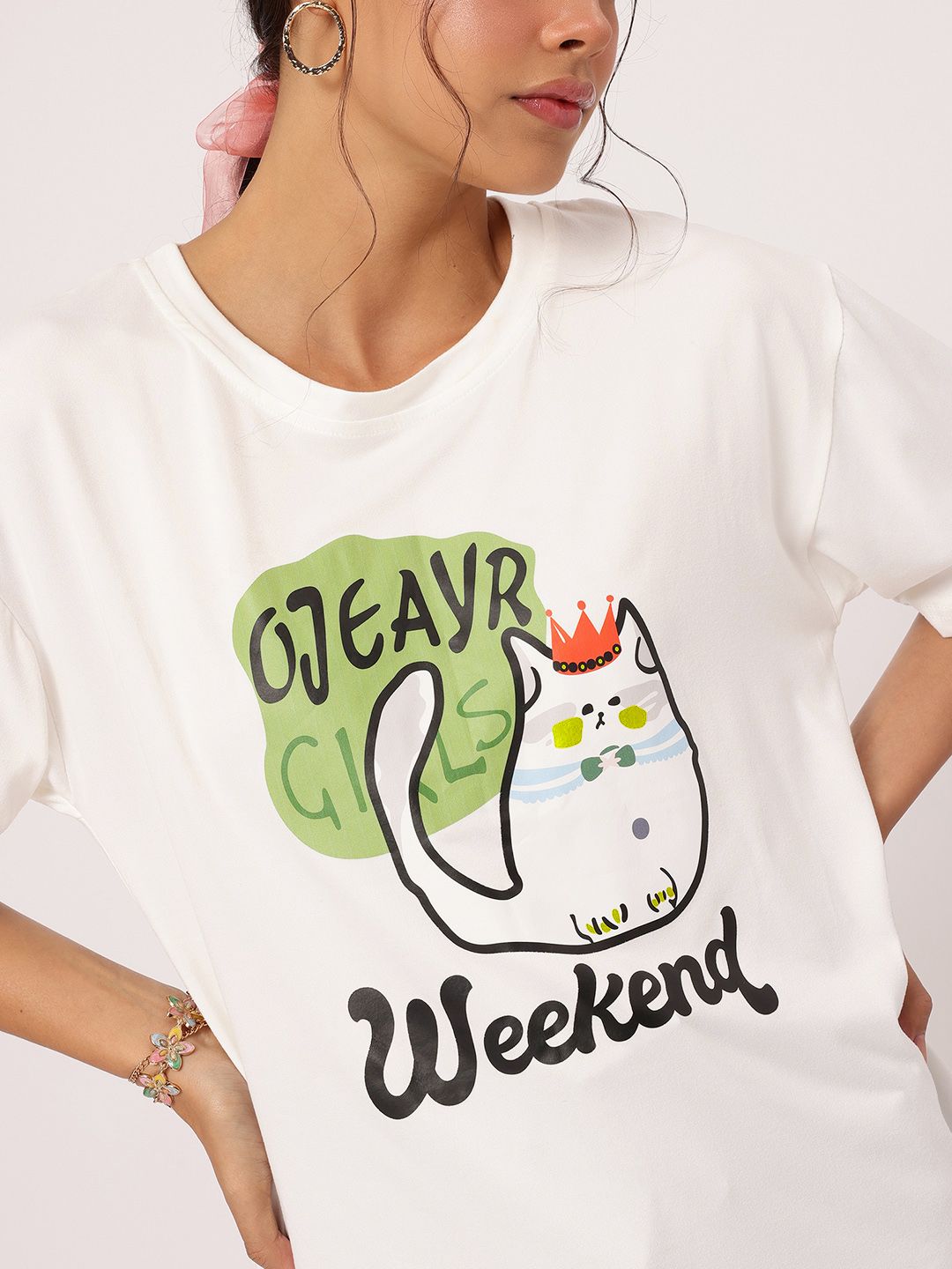 DressBerry Laid-Back CozyCore Graphic Printed Relax Tee