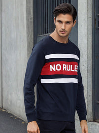 The Indian Garage Co Men Navy Blue Printed Sweatshirt