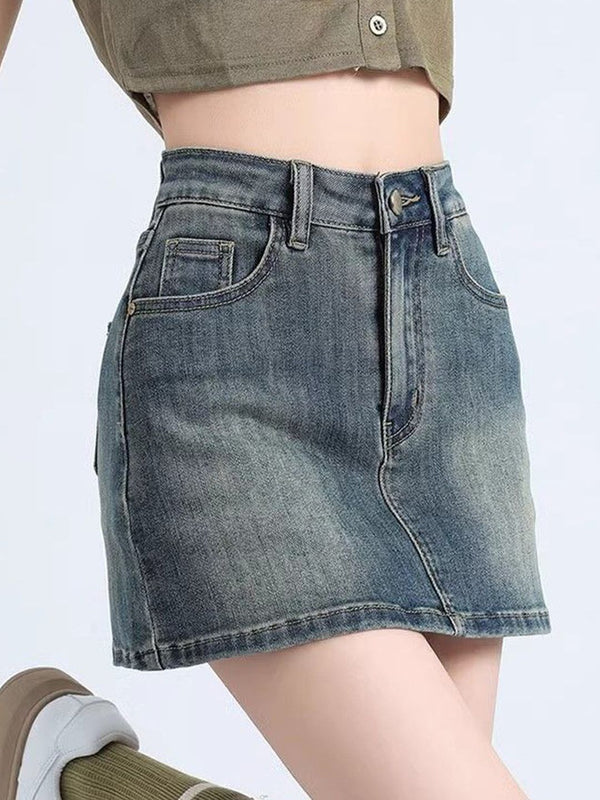 DressBerry Denim A-Line Above Knee Skirt