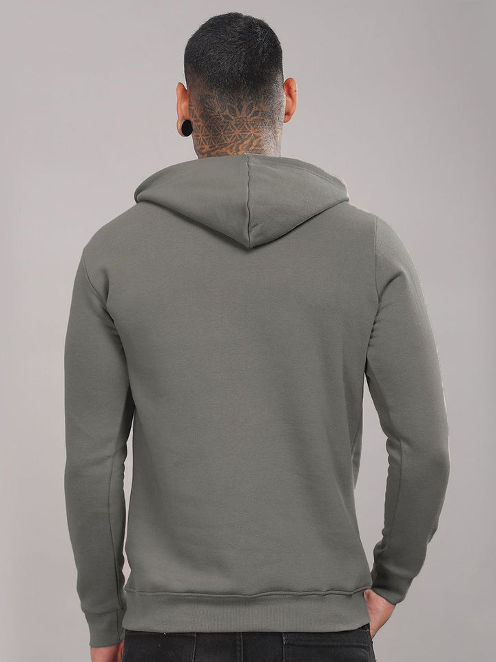 ADRO Lelaki Typography Printed Cotton Hooded Sweatshirt
