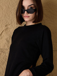 SASSAFRAS Women Cotton Longline Long Sleeves Pullover