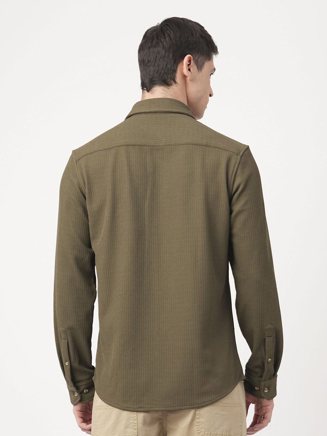VASTRADO Men Olive Textured Shirt