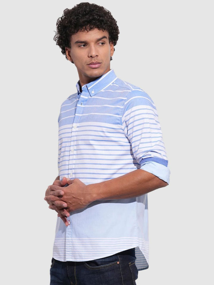 Being Human Men Classic Slim Fit Horizontal Stripes Opaque Striped Casual Shirt